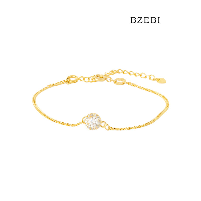 BZEBI 14K round bead bracelet