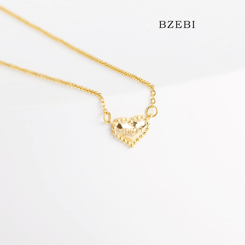 Love you in heart necklace