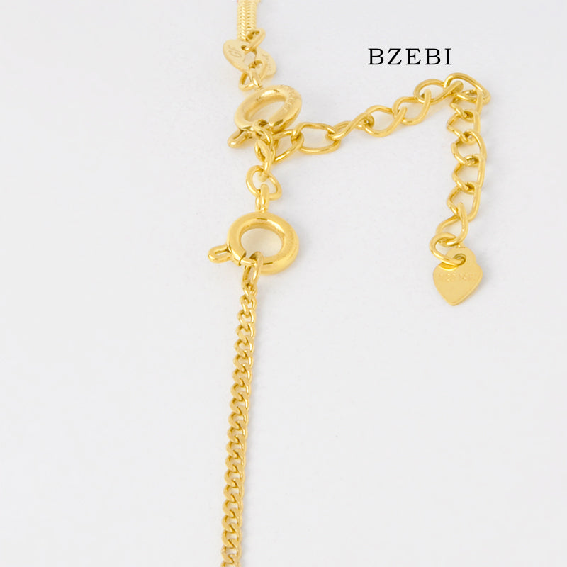 BZEBI Love Pendant 14k Gold Plated Bracelet