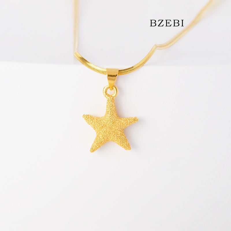 BZEBI 14k starfish necklace fashion girls