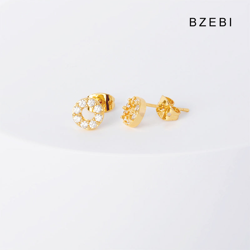 BZEBI 14k round fashion design girls earrings