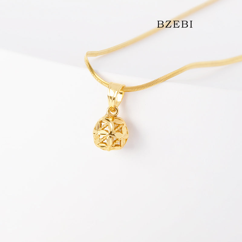 BZEBI 14k Hollow Bell Necklace