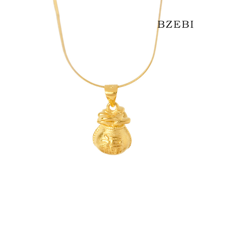 BZEBI 14k Money Bag Necklace