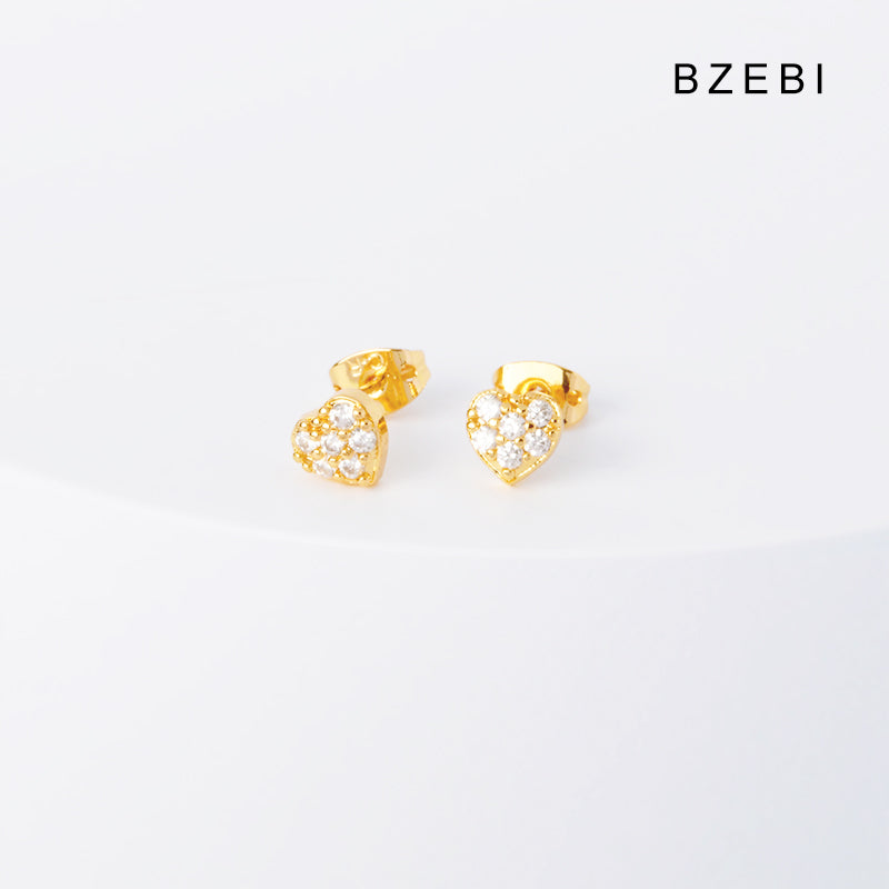 BZEBI 14k love earrings niche design fashion