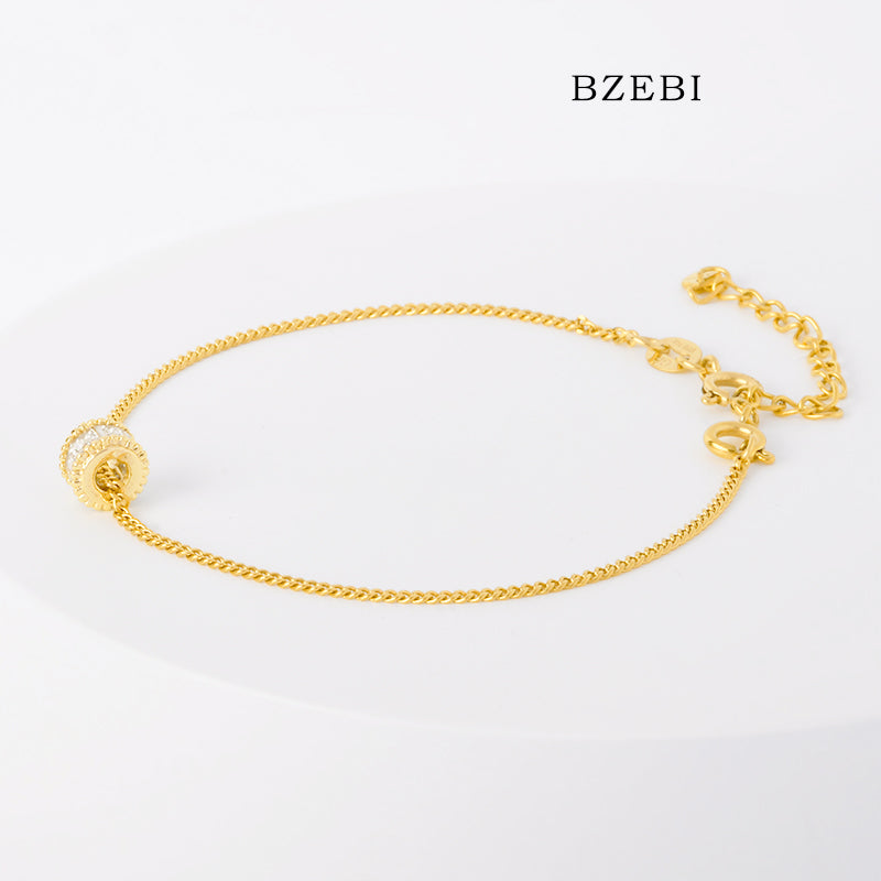 BZEBI 14k Small waist pendant bracelet