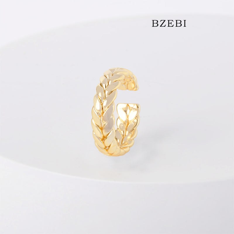 BZEBI 18k Gold Plated Cubic Zirconia Braided Rings for Women with Box