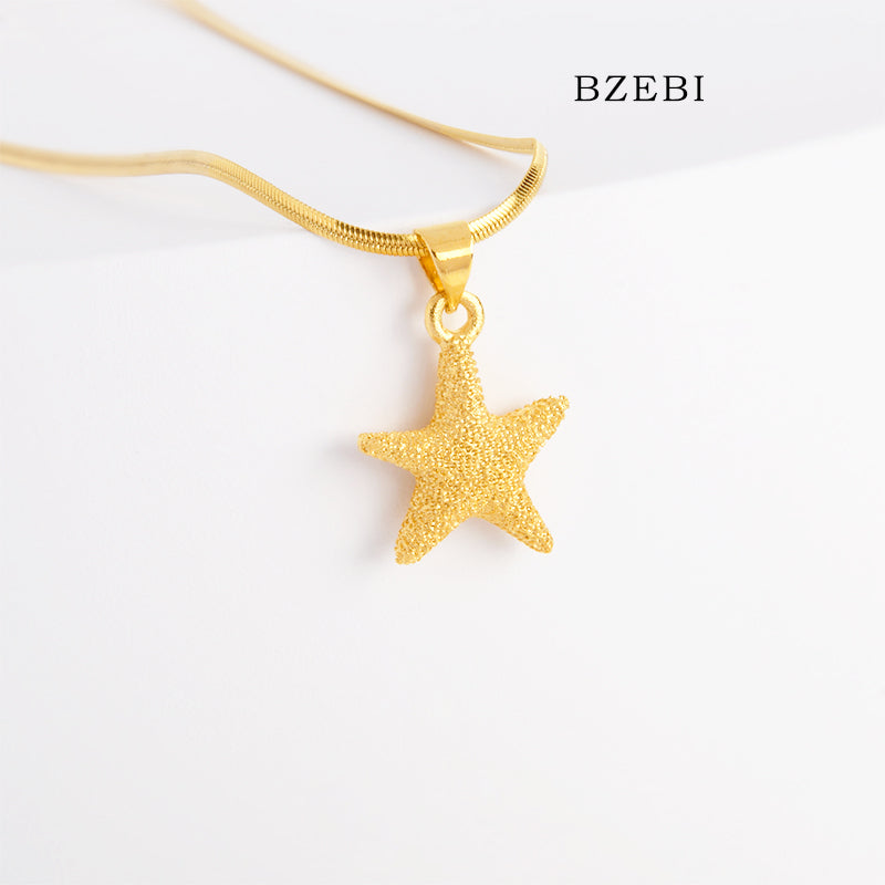 BZEBI 14k starfish necklace fashion girls