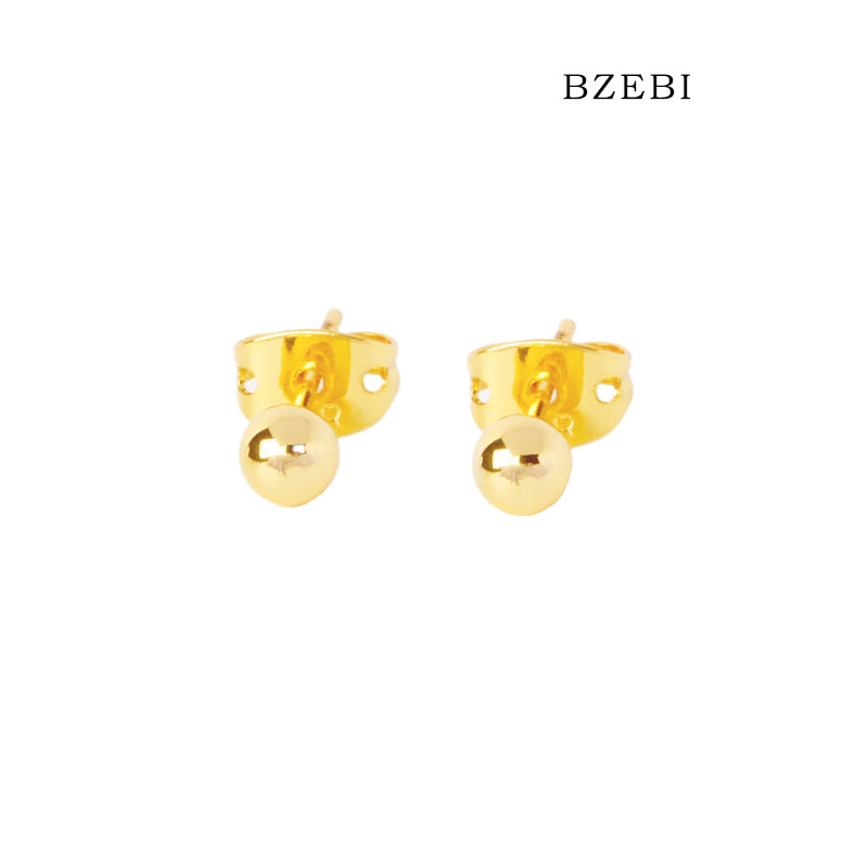 BZEBI 14k round ball fashion design earrings