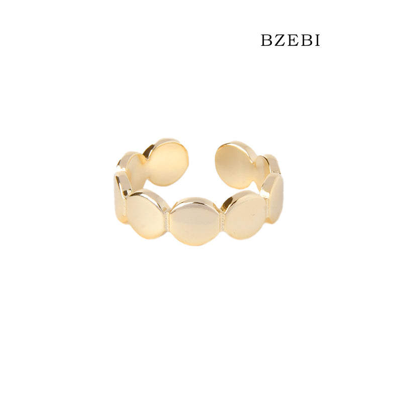 BZEBI 18k Gold Plated Cubic Zirconia Lace Hoop Rings for Women with Box