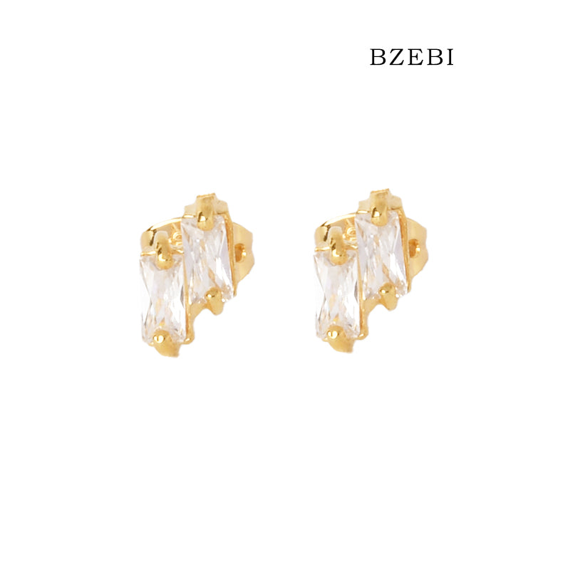 BZEBI 14k wave pattern earrings niche design girls