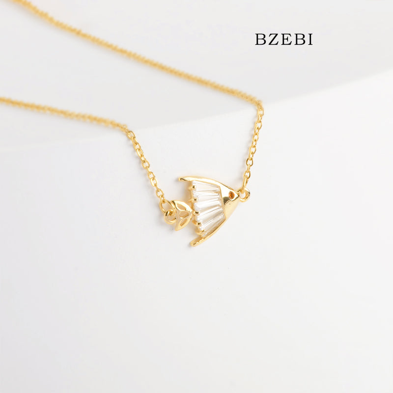 BZEBI Fashion goldfish necklace