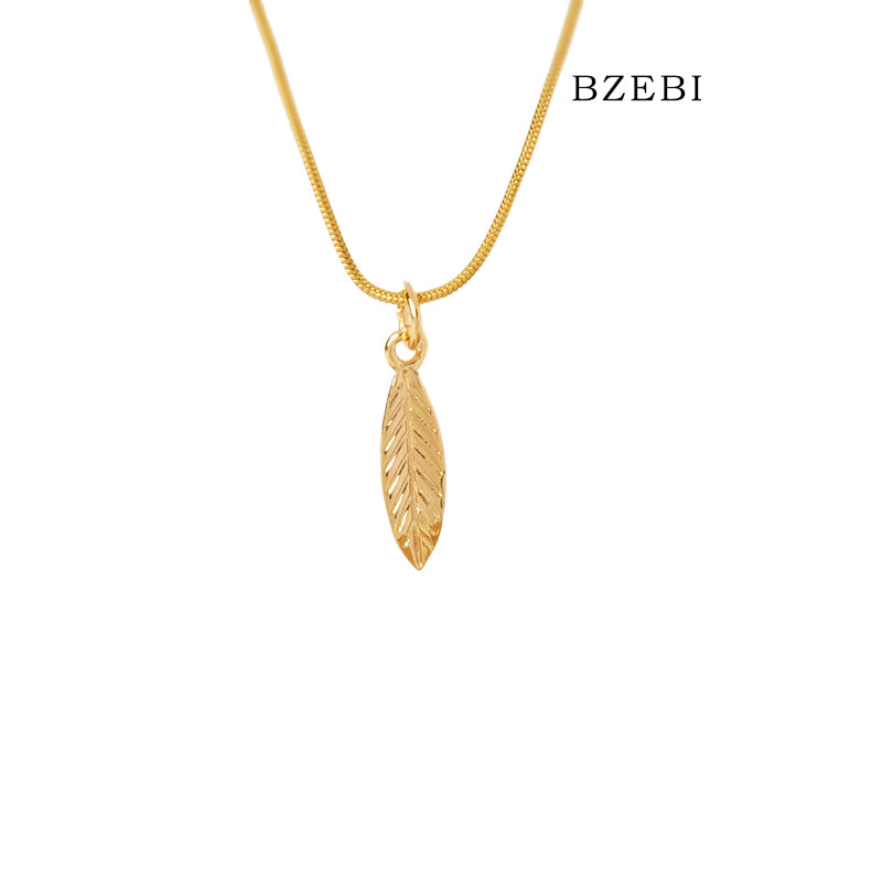 Light luxury simple feather necklace