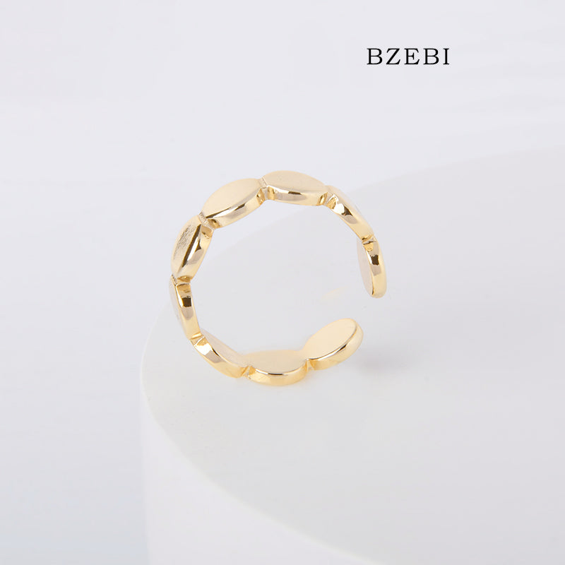 BZEBI 18k Gold Plated Cubic Zirconia Lace Hoop Rings for Women with Box