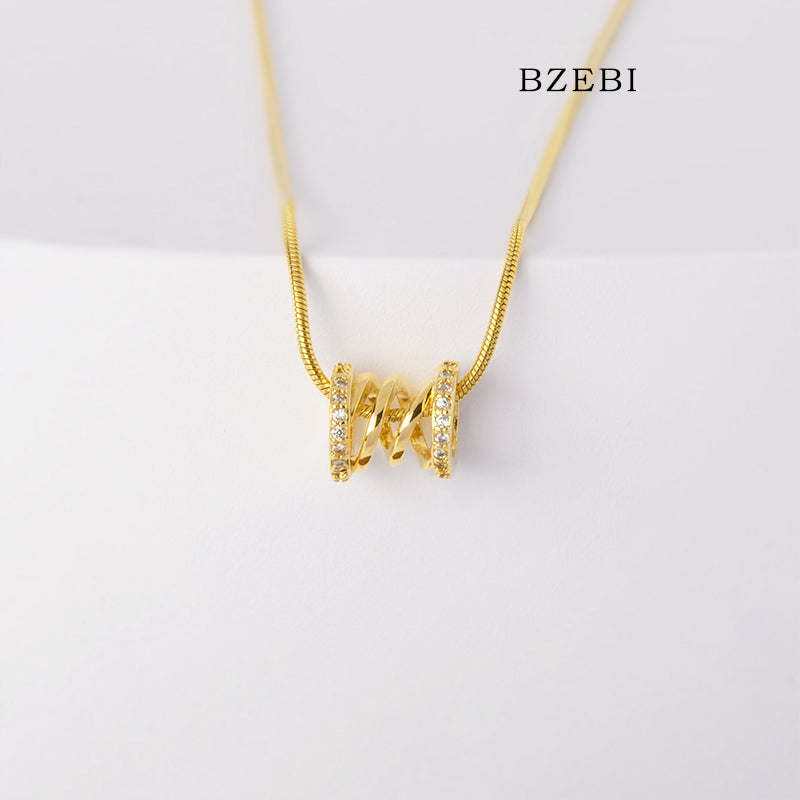 BZEBI 18k Twisted Classic Necklace