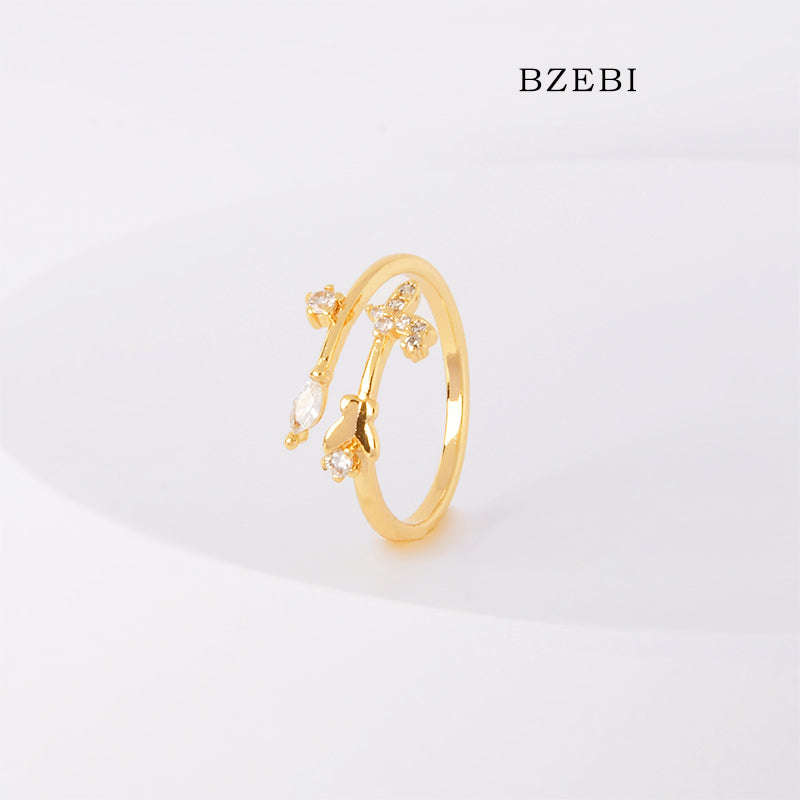 14k simple willow branch ring women