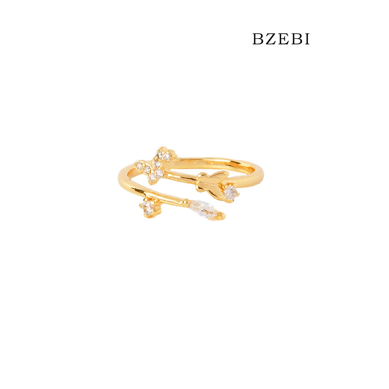 14k simple willow branch ring women