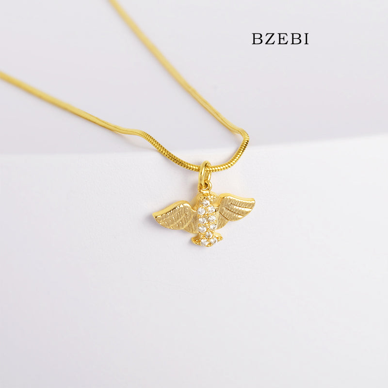 BZEBI 14k Flamingo Necklace