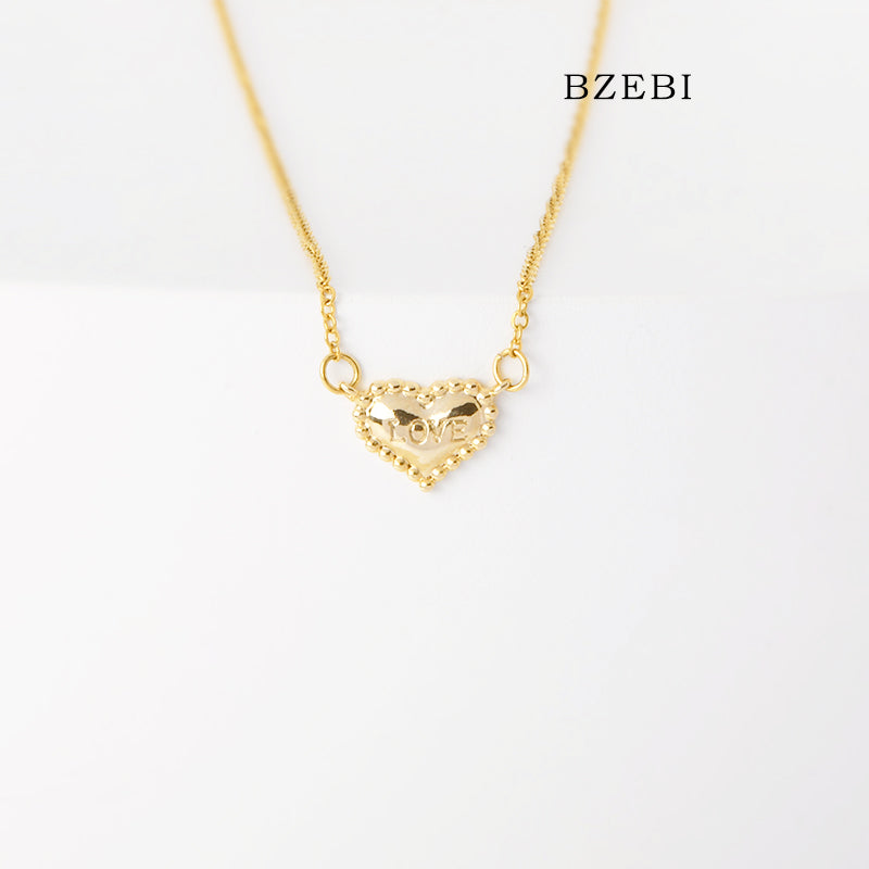 Love you in heart necklace