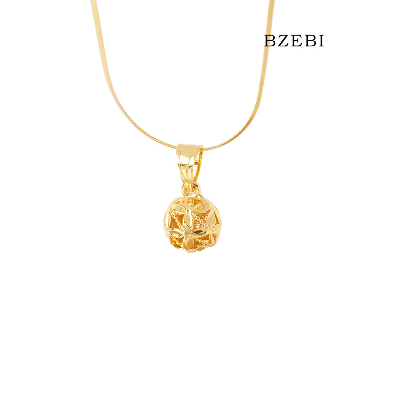 BZEBI 14k Hollow Bell Necklace