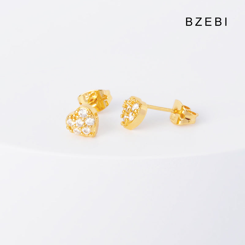 BZEBI 14k love earrings niche design fashion