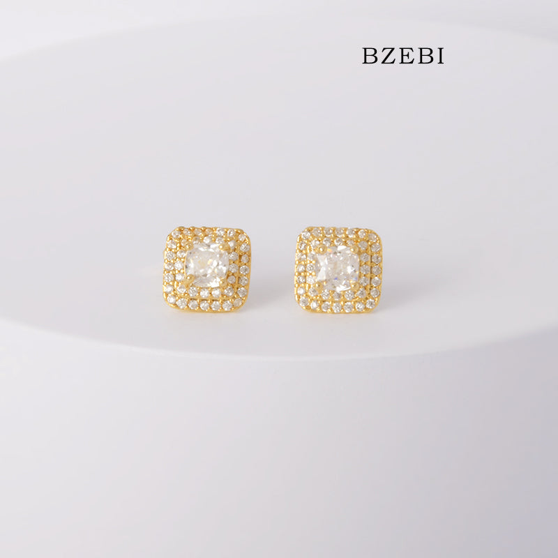 Square Light Luxury Atmosphere 14K Earrings