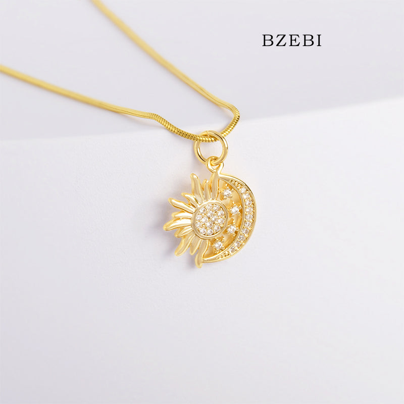 BZEBI 14k Solar System Necklace