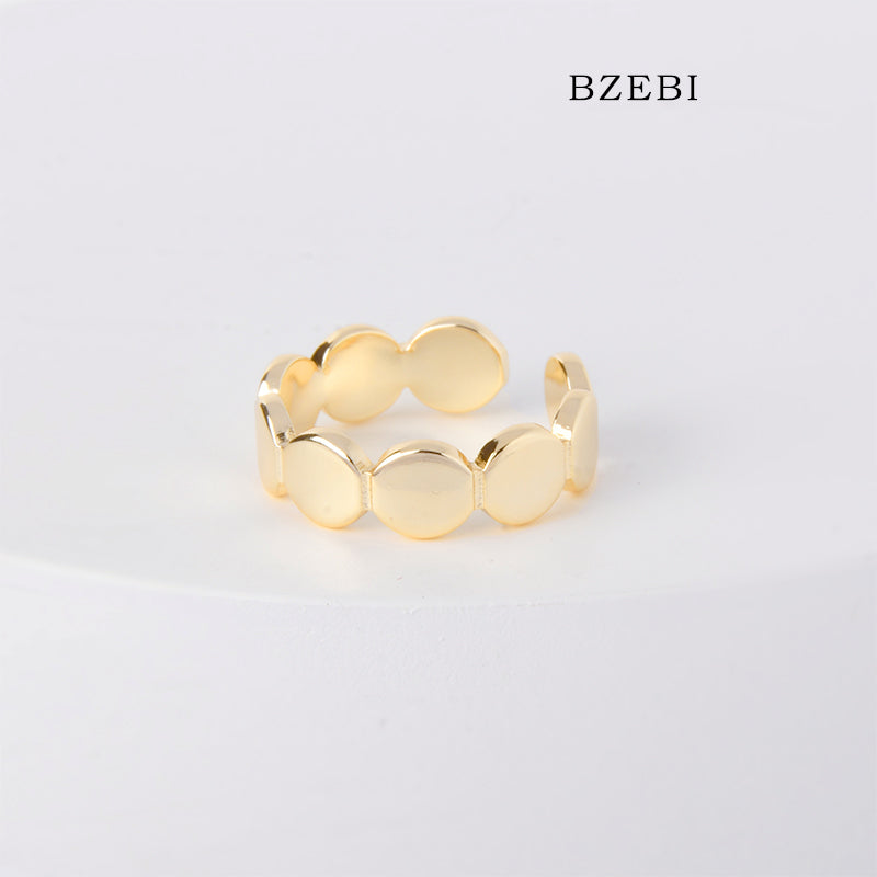 BZEBI 18k Gold Plated Cubic Zirconia Lace Hoop Rings for Women with Box