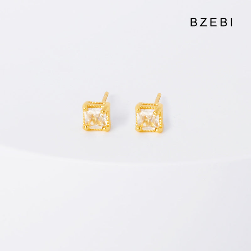 BZEBI 14k Fashion Square Design Girls Earrings