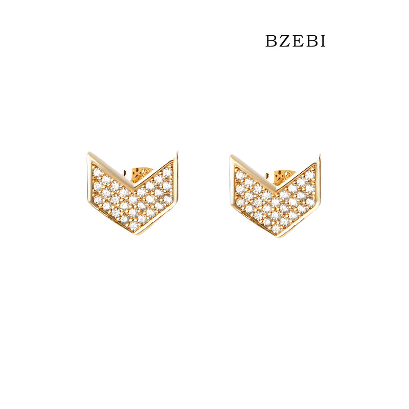 BZEBI 18k Gold Plated Cubic Zirconia Fashion Gold Plated K-pop K-pop Music BTS Women's Earring Accessories