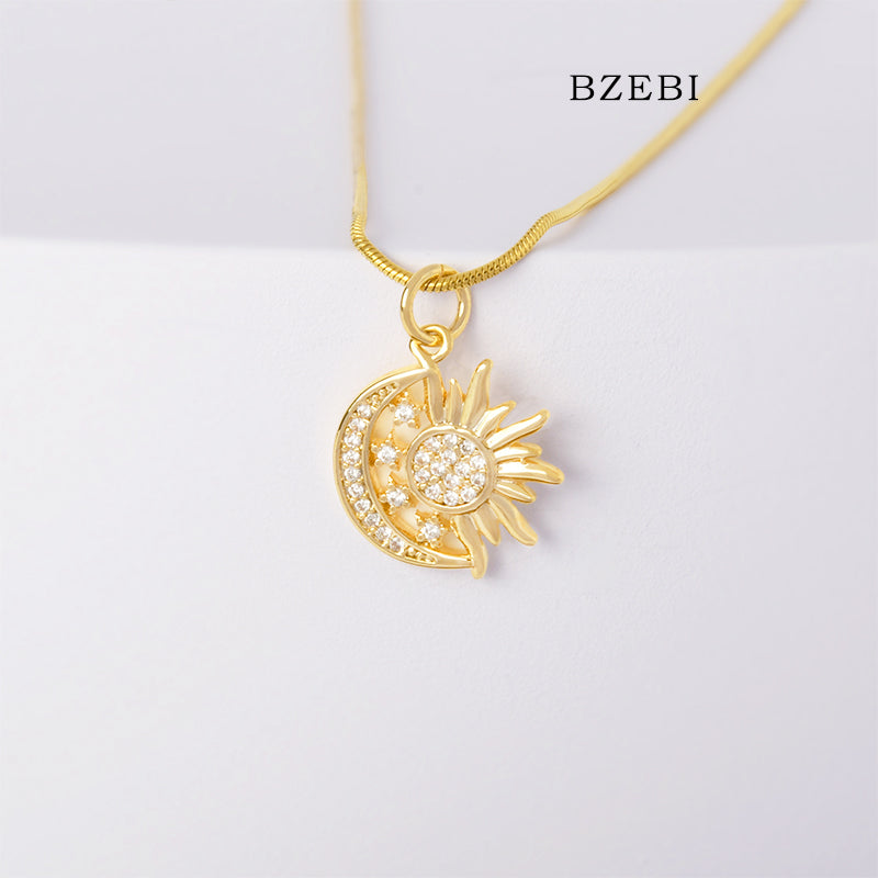 BZEBI 14k Solar System Necklace