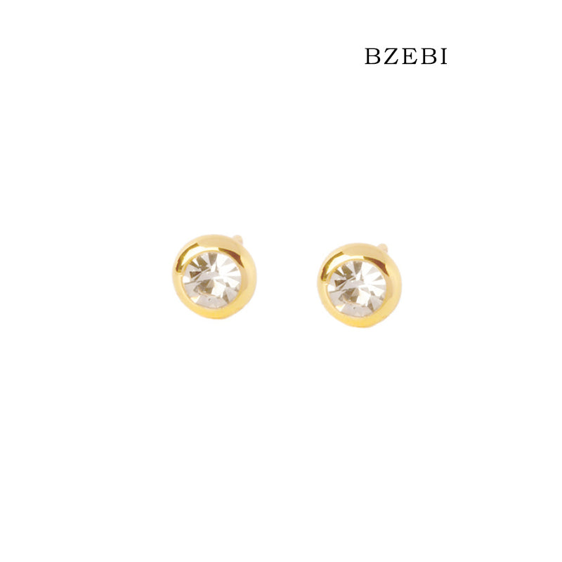 BZEBI 14k round fashion design earrings