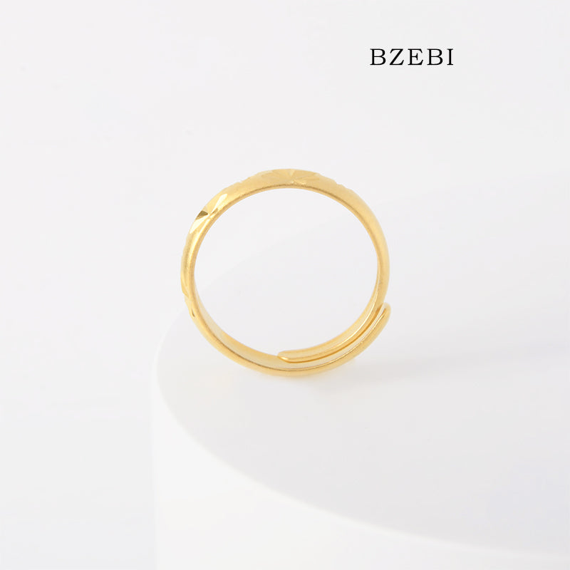 BZEBI 18k Gold Plated Cubic Zirconia Floral Pattern Rings for Women with Box