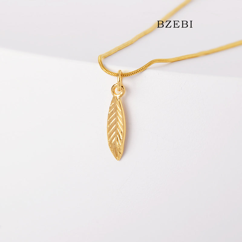 Light luxury simple feather necklace