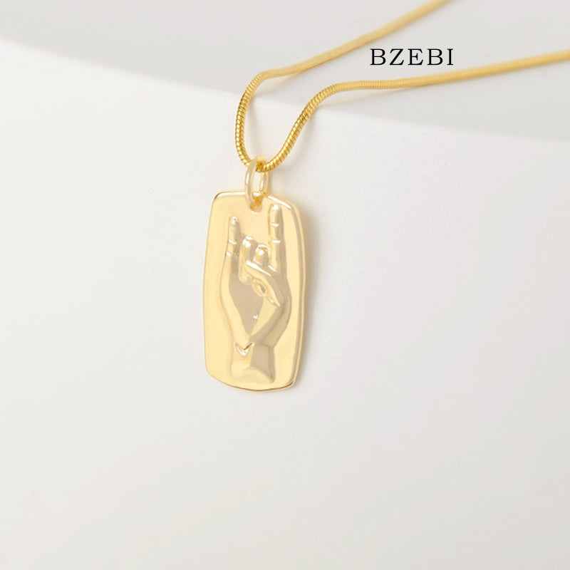 BZEBI Niche square palm necklace