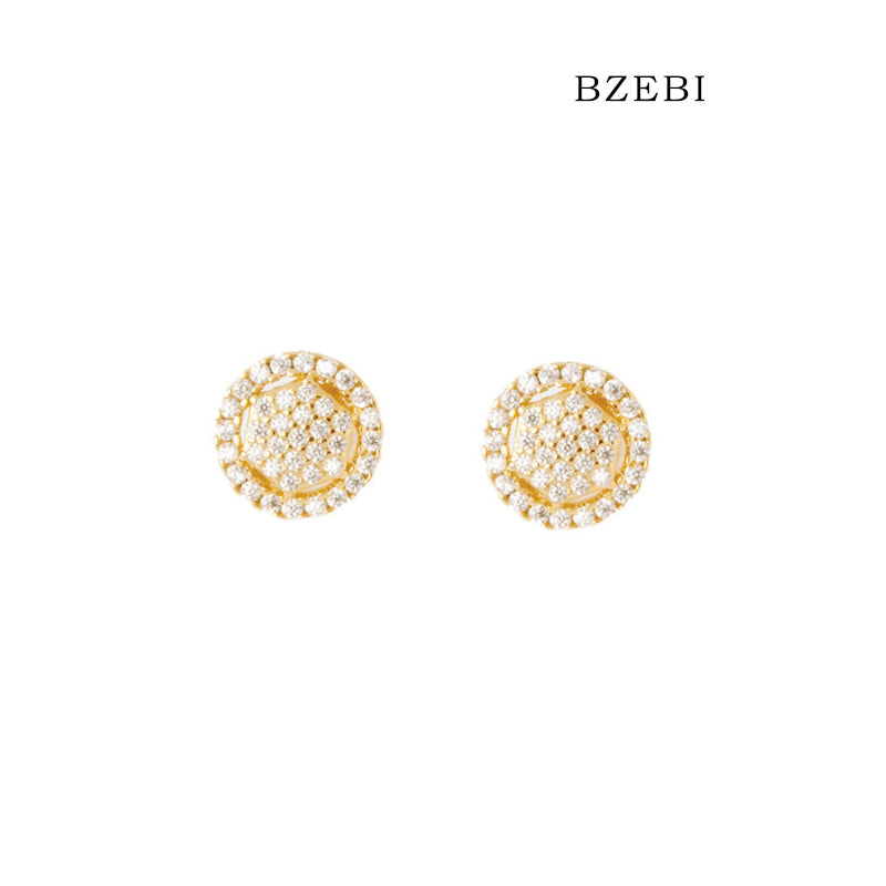 BZEBI14k ring wrapped square niche design fashion earrings single product