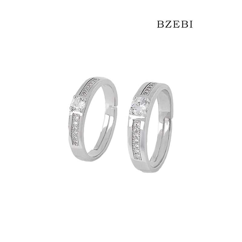 BZEBI 18k Gold Plated Cubic Zirconia eachother Rings for Women with Box