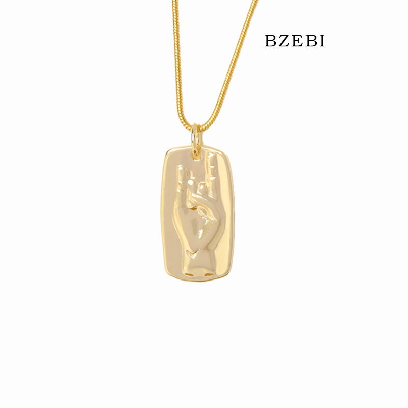 BZEBI Niche square palm necklace