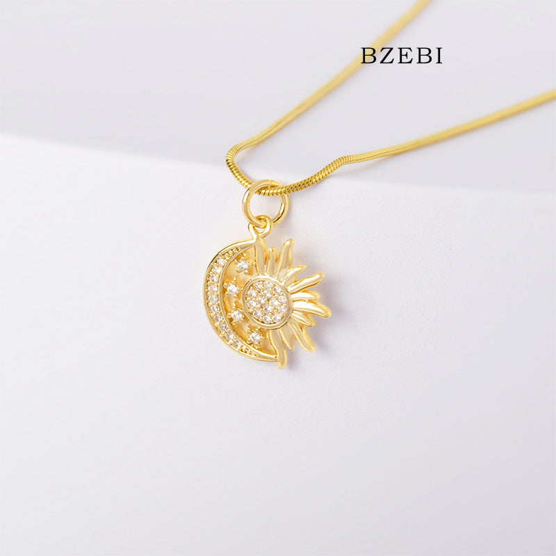 BZEBI 14k Solar System Necklace