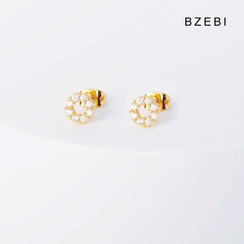 BZEBI 14k round fashion design girls earrings