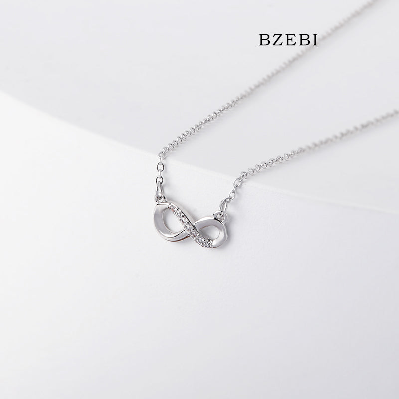 BZEBI 18k Gold Plated Cubic Zirconia 8-Symbol Necklace for Women with Box