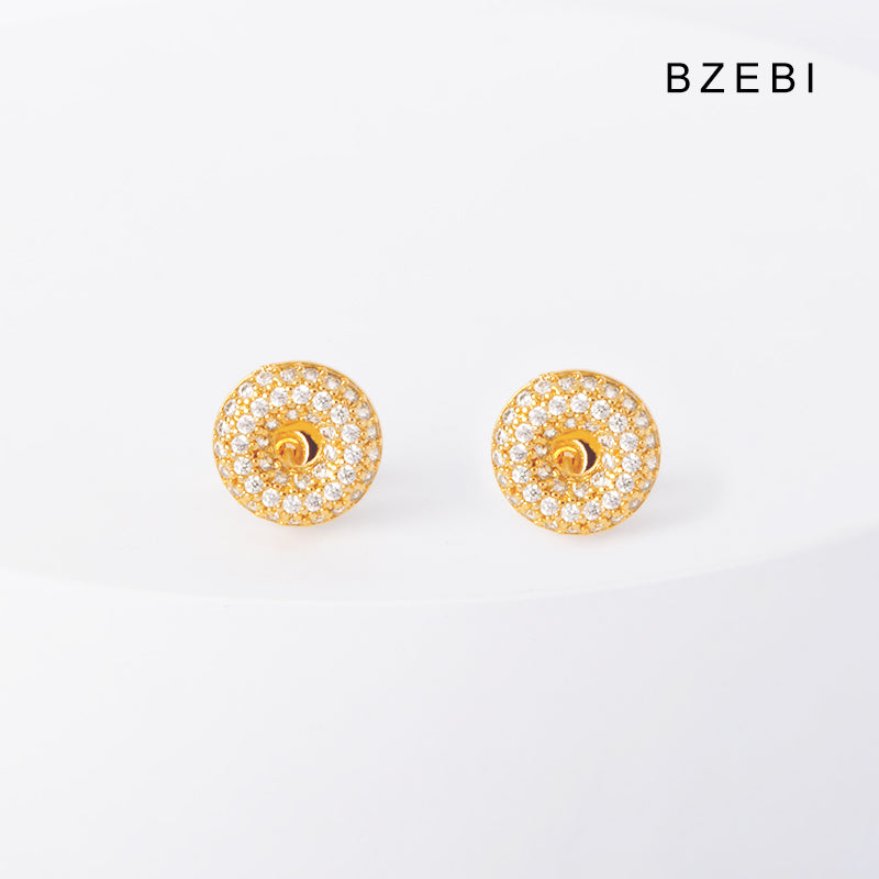 BZEBI 14k fashion disc earrings women