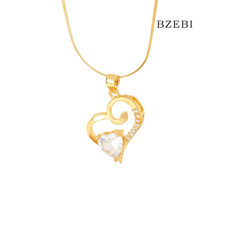 BZEBI14k Love Heart Diamond Necklace