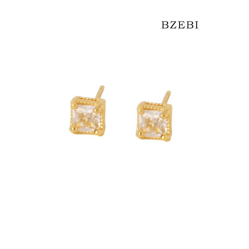 BZEBI 14k Fashion Square Design Girls Earrings