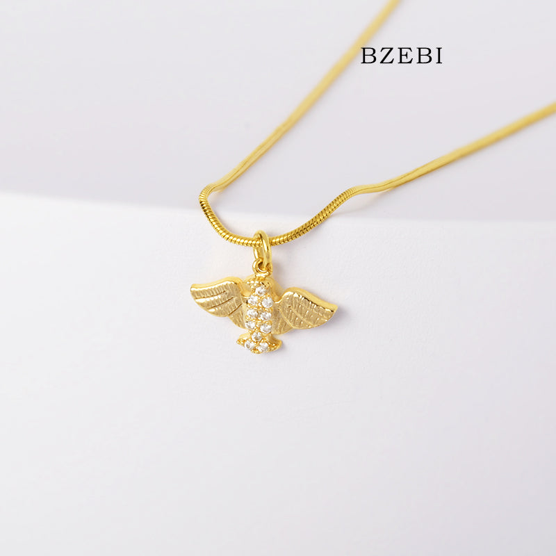 BZEBI 14k Flamingo Necklace