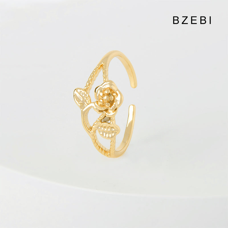 Niche design fashion flower ring