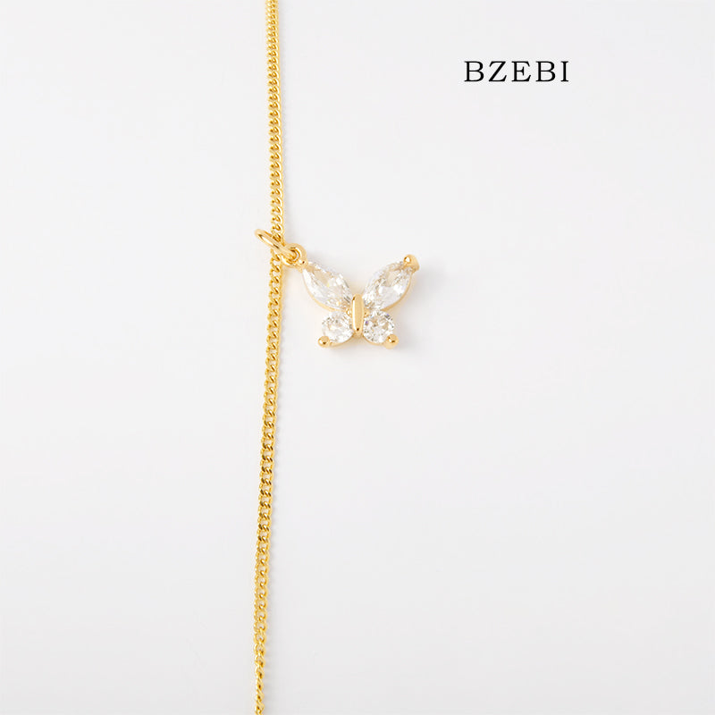 BZEBI 14K light luxury Butterfly Bracelet