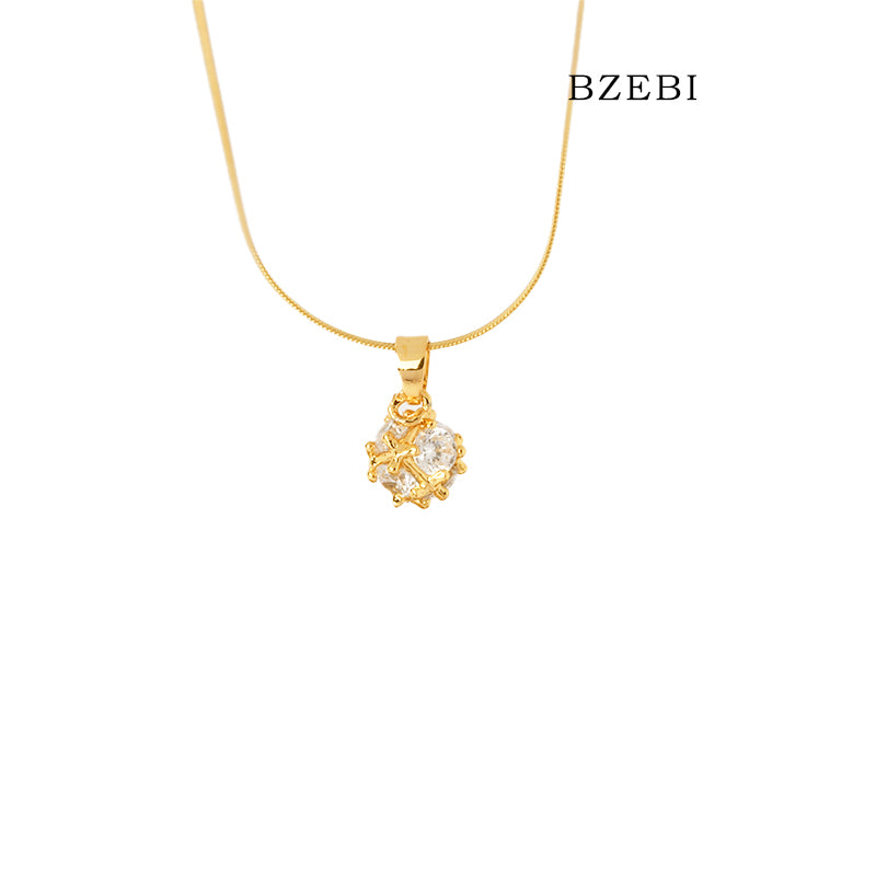 BZEBI14k starfish and diamond necklace