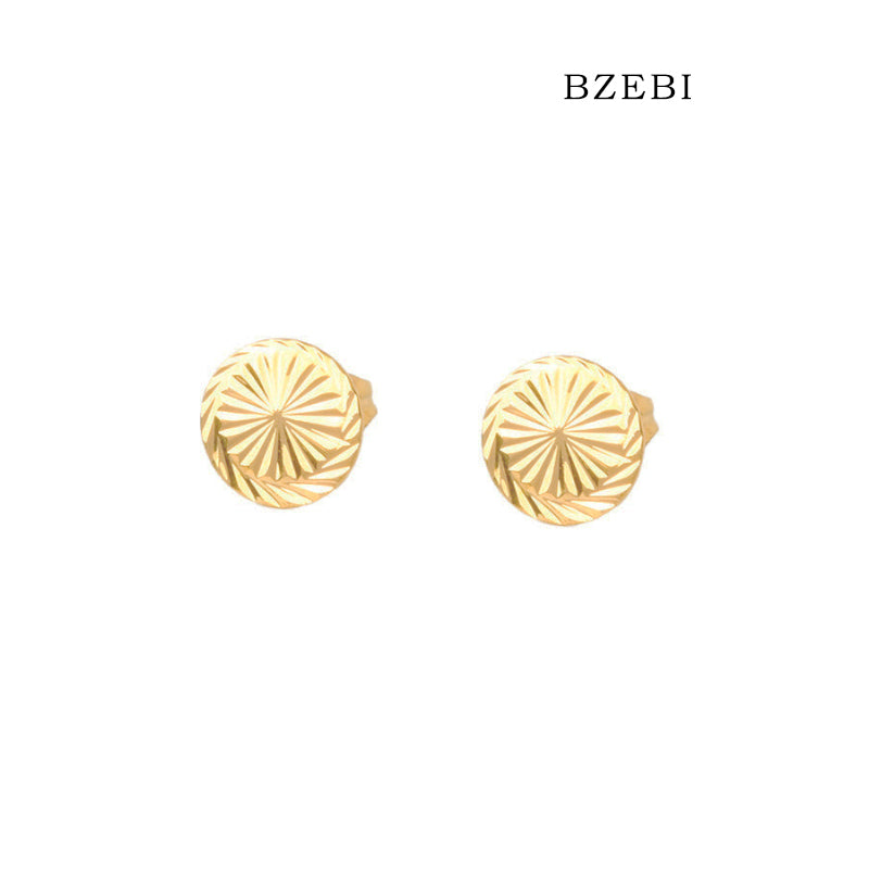 BZEBI 14k circular ring fan design fashion earrings