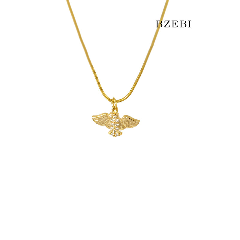 BZEBI 14k Flamingo Necklace