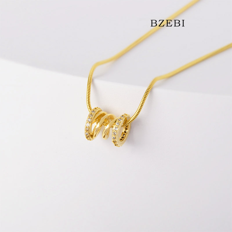 BZEBI 18k Twisted Classic Necklace